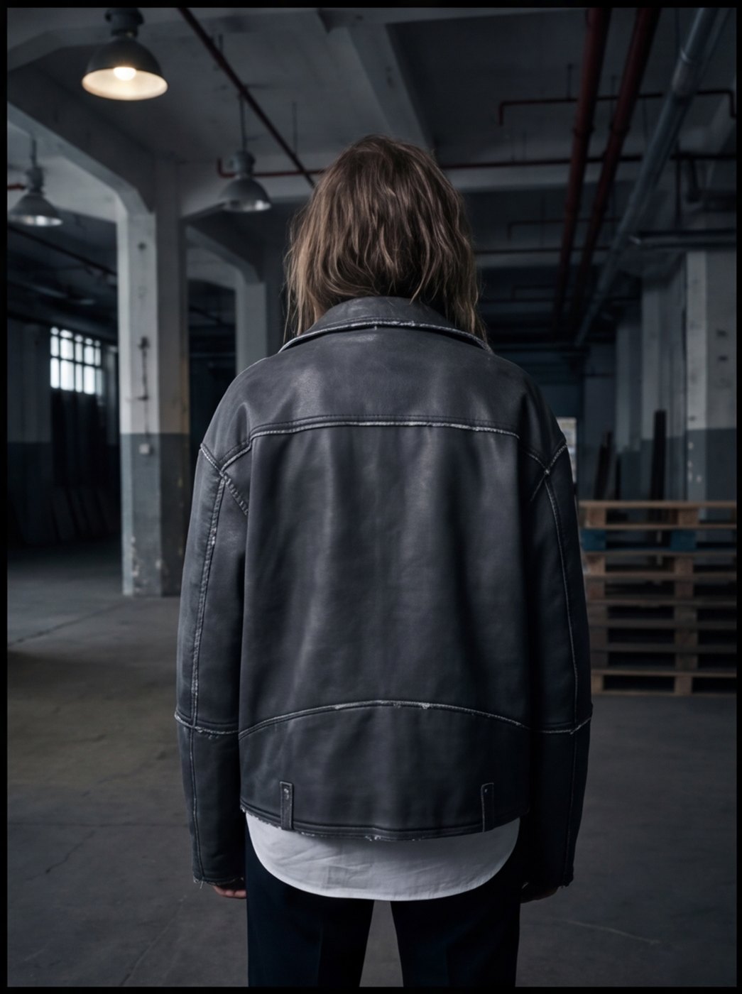Underpass Grey Leather Biker angle 2