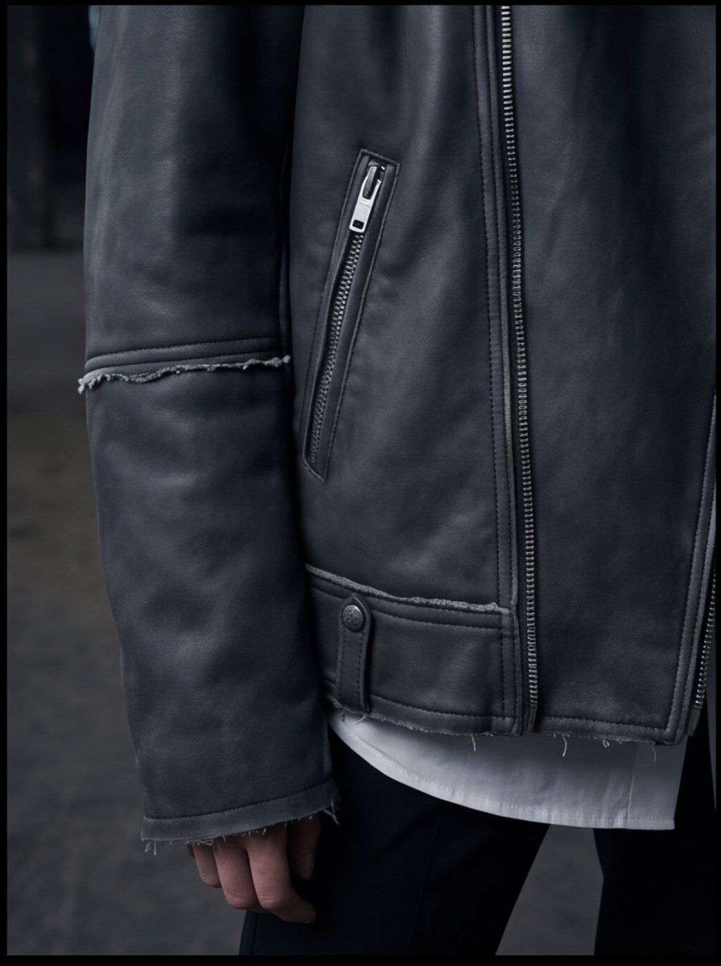 Underpass Grey Leather Biker angle 5