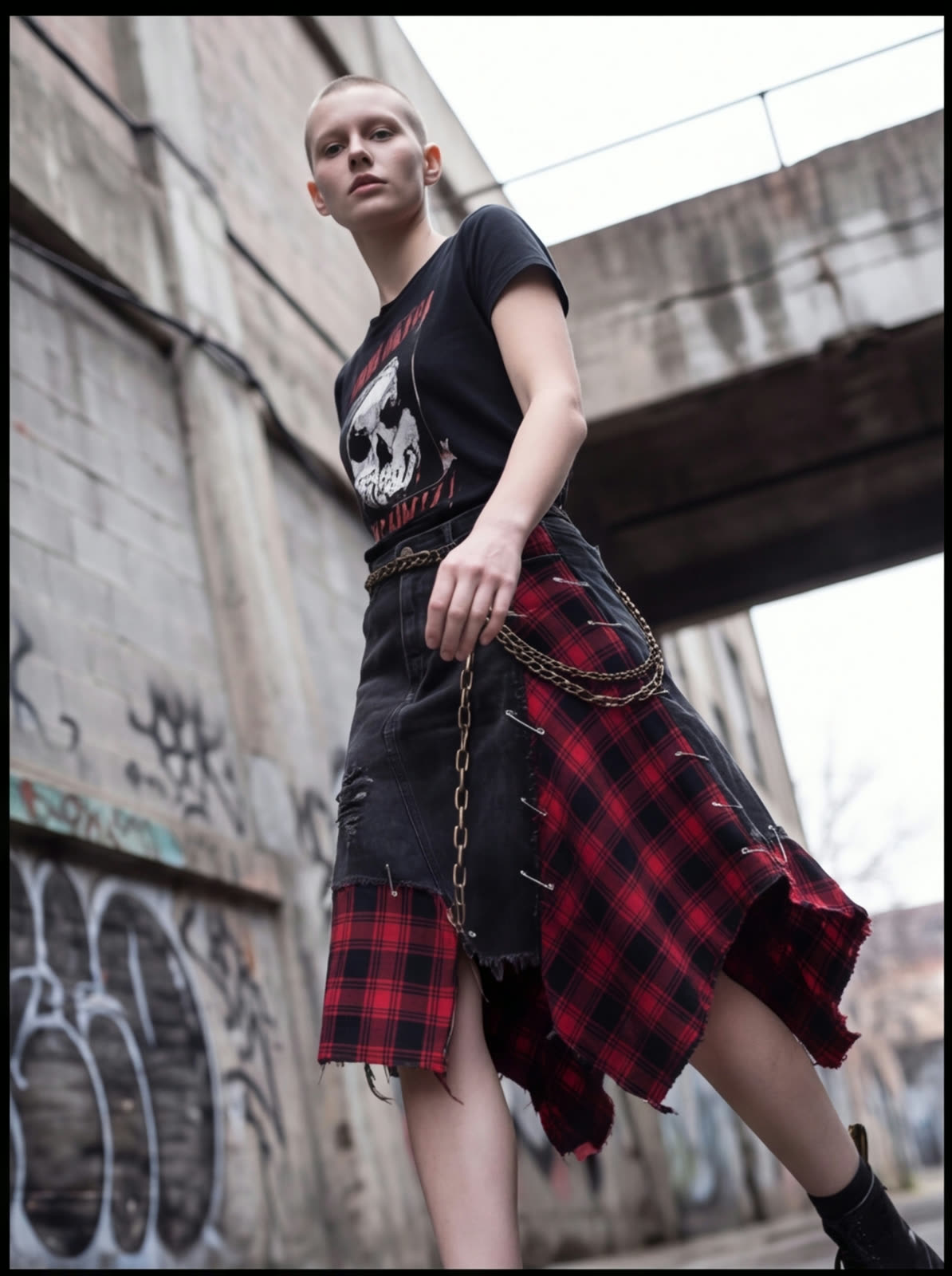 Asphalt Wrap Skirt angle 2