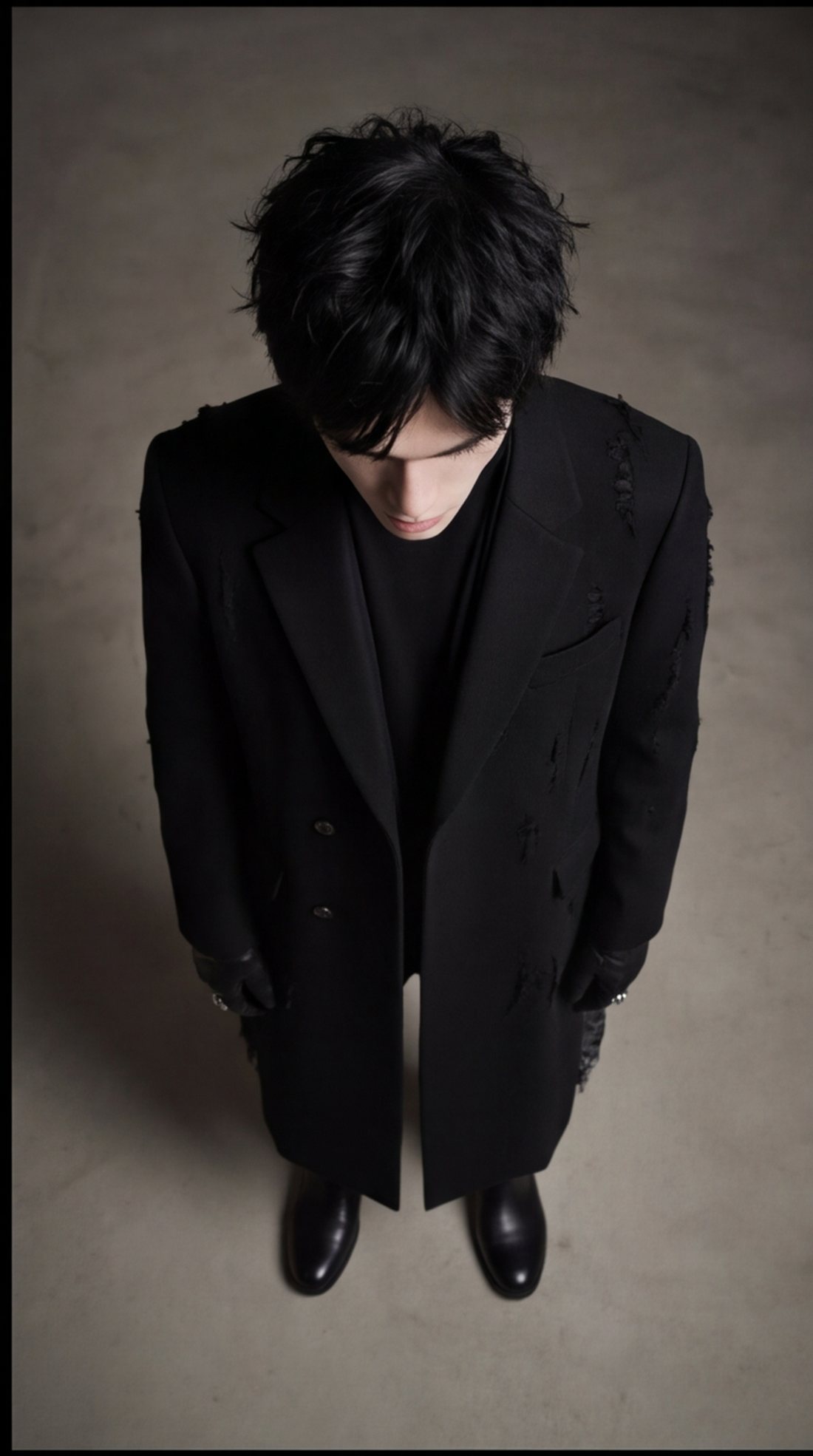 Blackout Long Coat angle 2