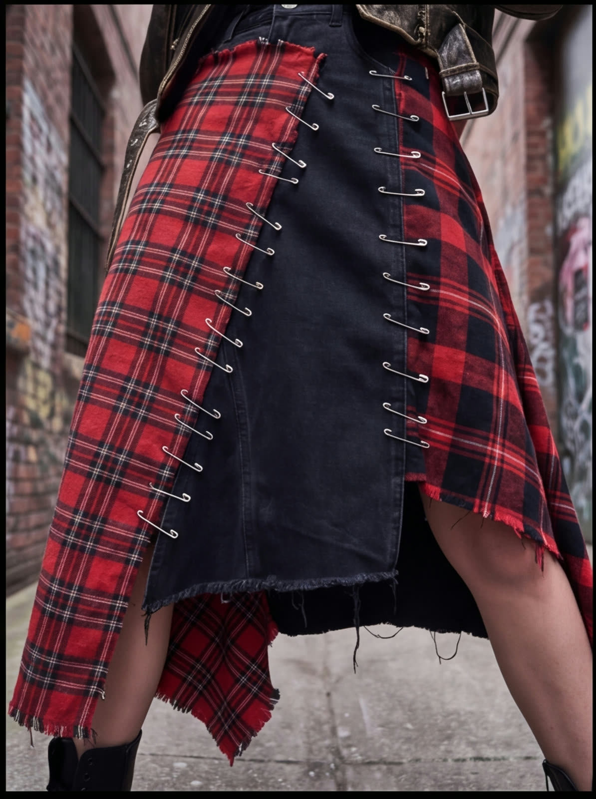 Pinned Tartan Maxi + Biker angle 3