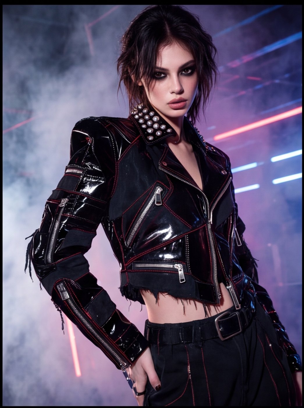 Neon Stud Gloss Biker angle 2
