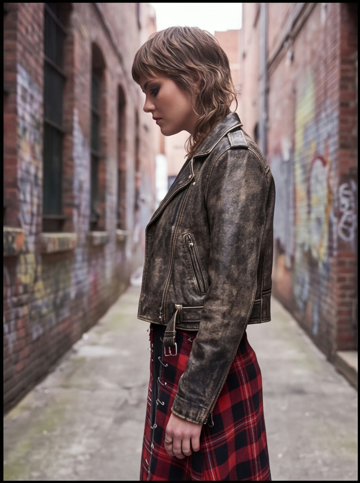 Pinned Tartan Maxi + Biker angle 9