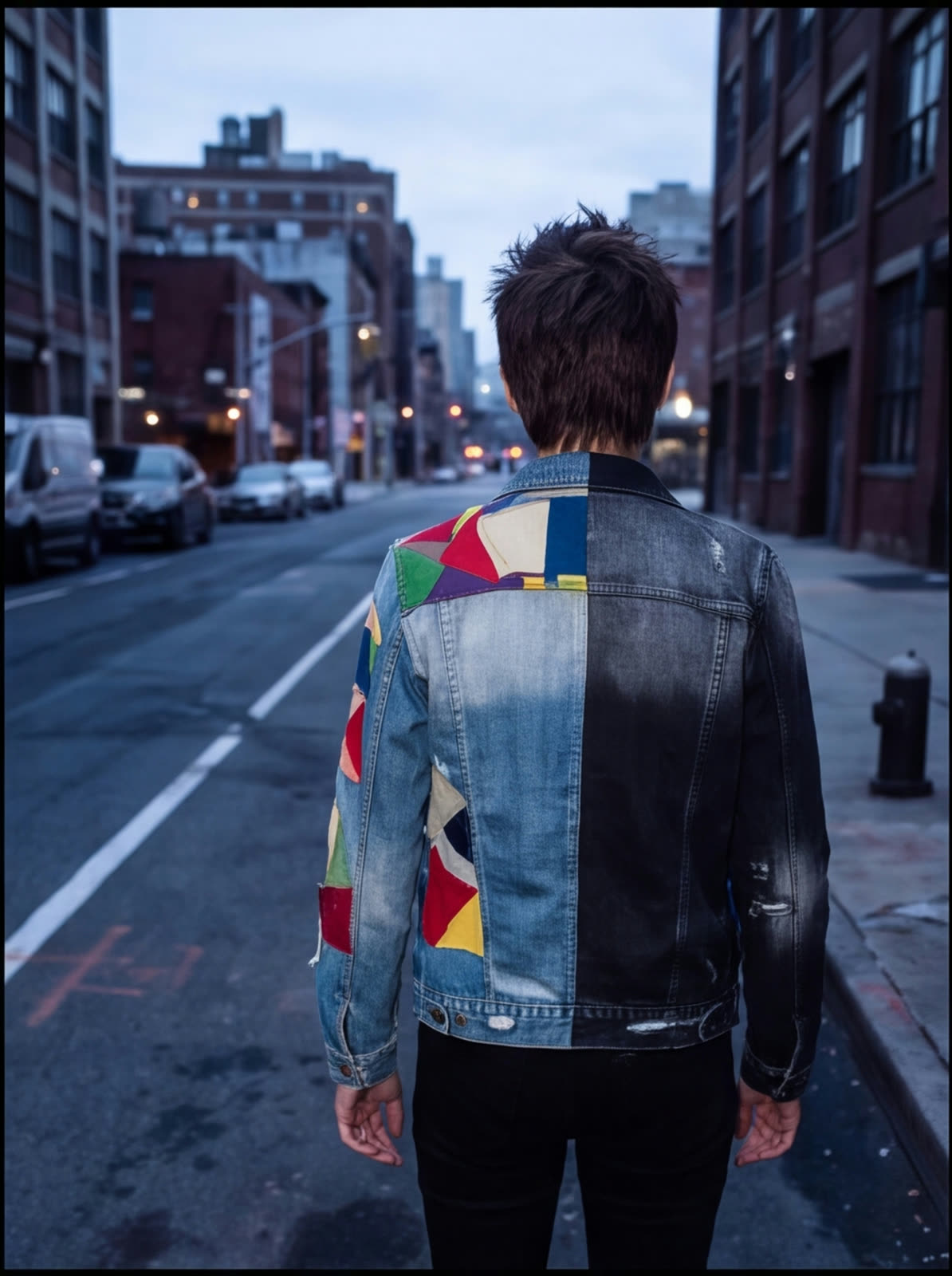 Harlequin Patch Trucker angle 2