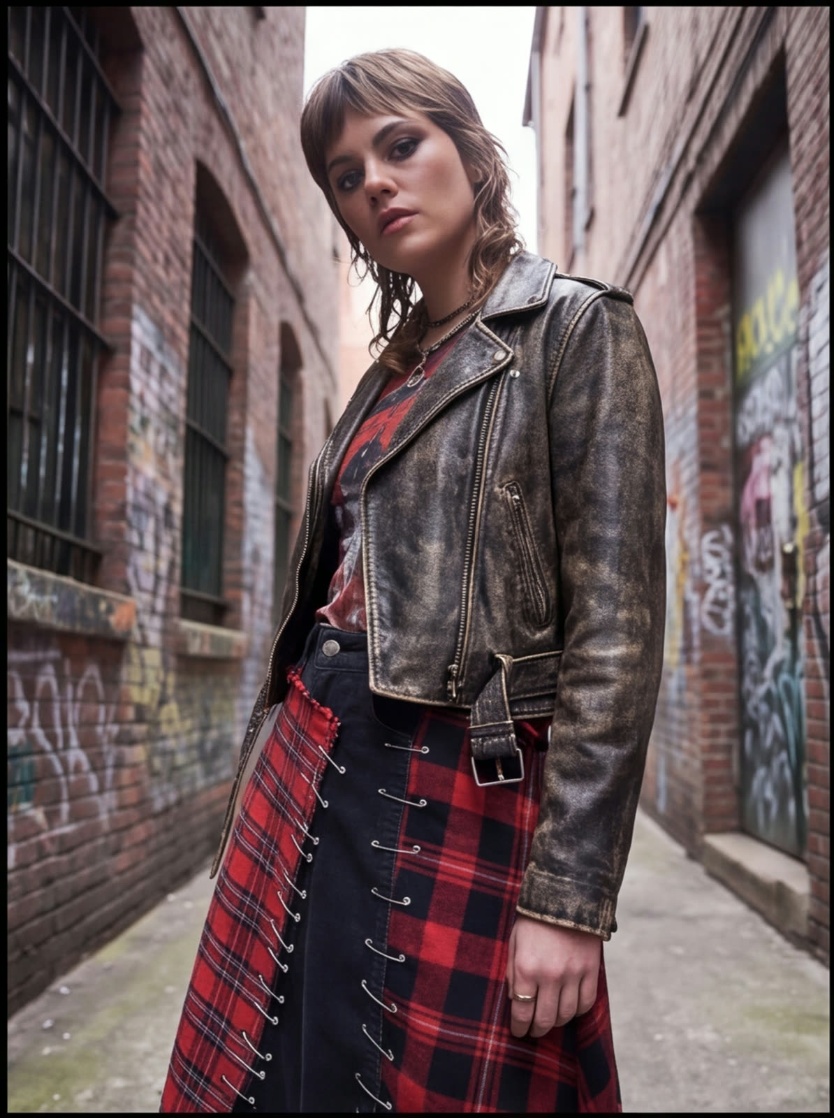 Pinned Tartan Maxi + Biker angle 8
