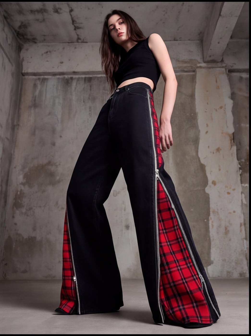 Tartan Gusset Flare