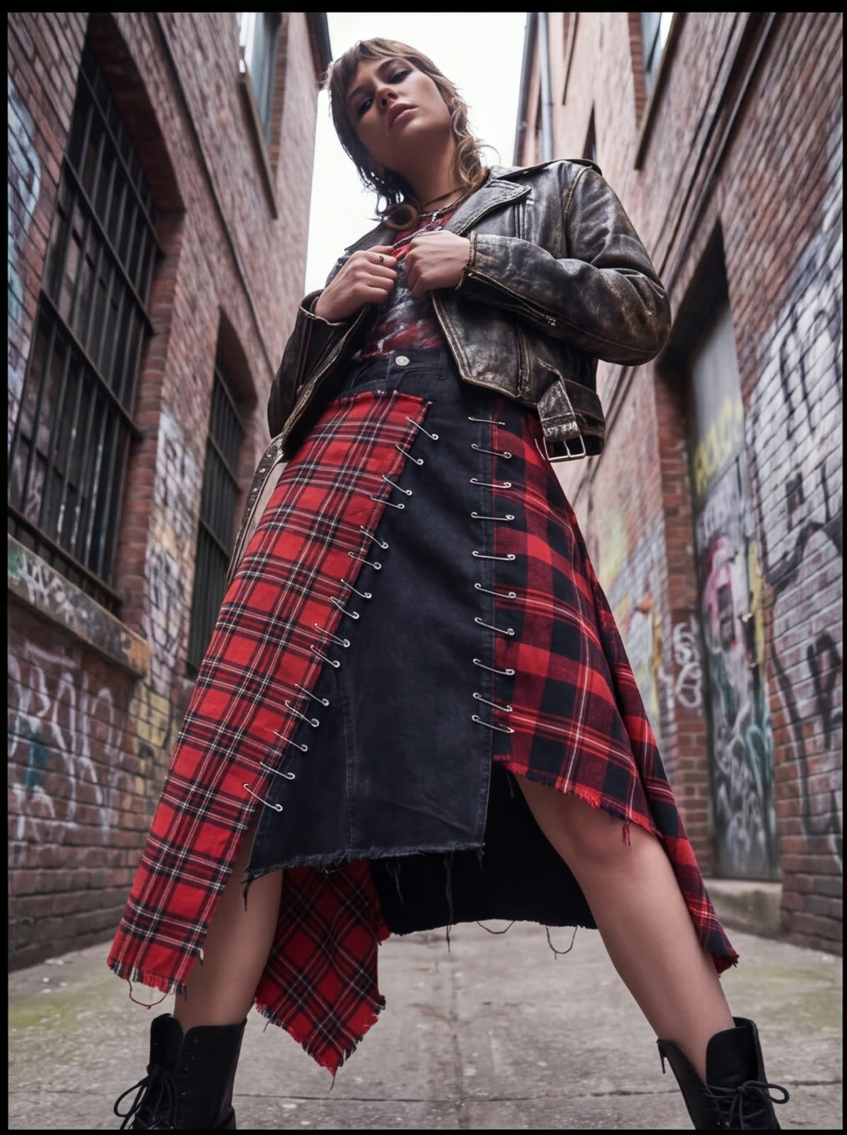 Pinned Tartan Maxi + Biker angle 5