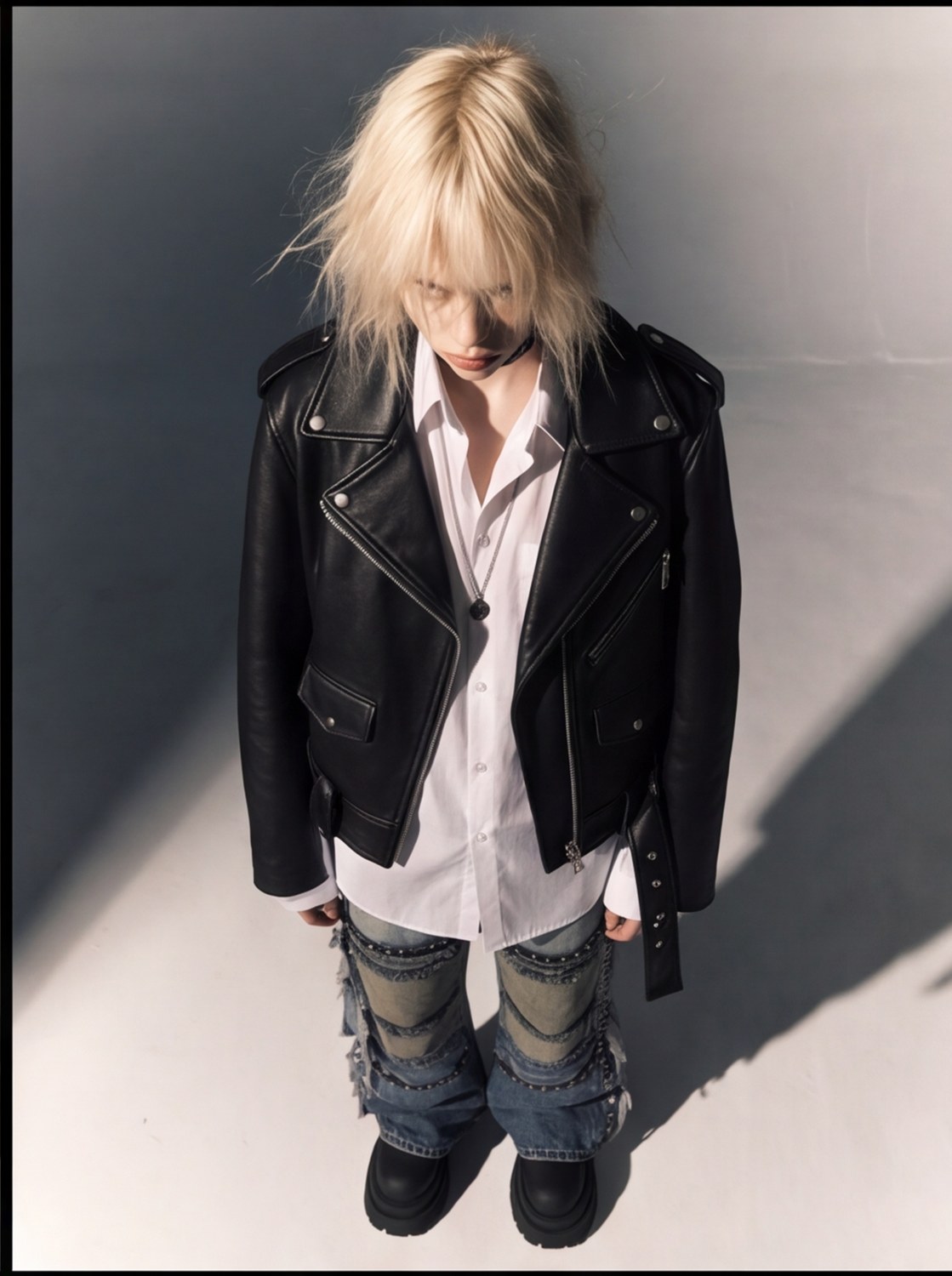 Studded Choker Shirt Set angle 2