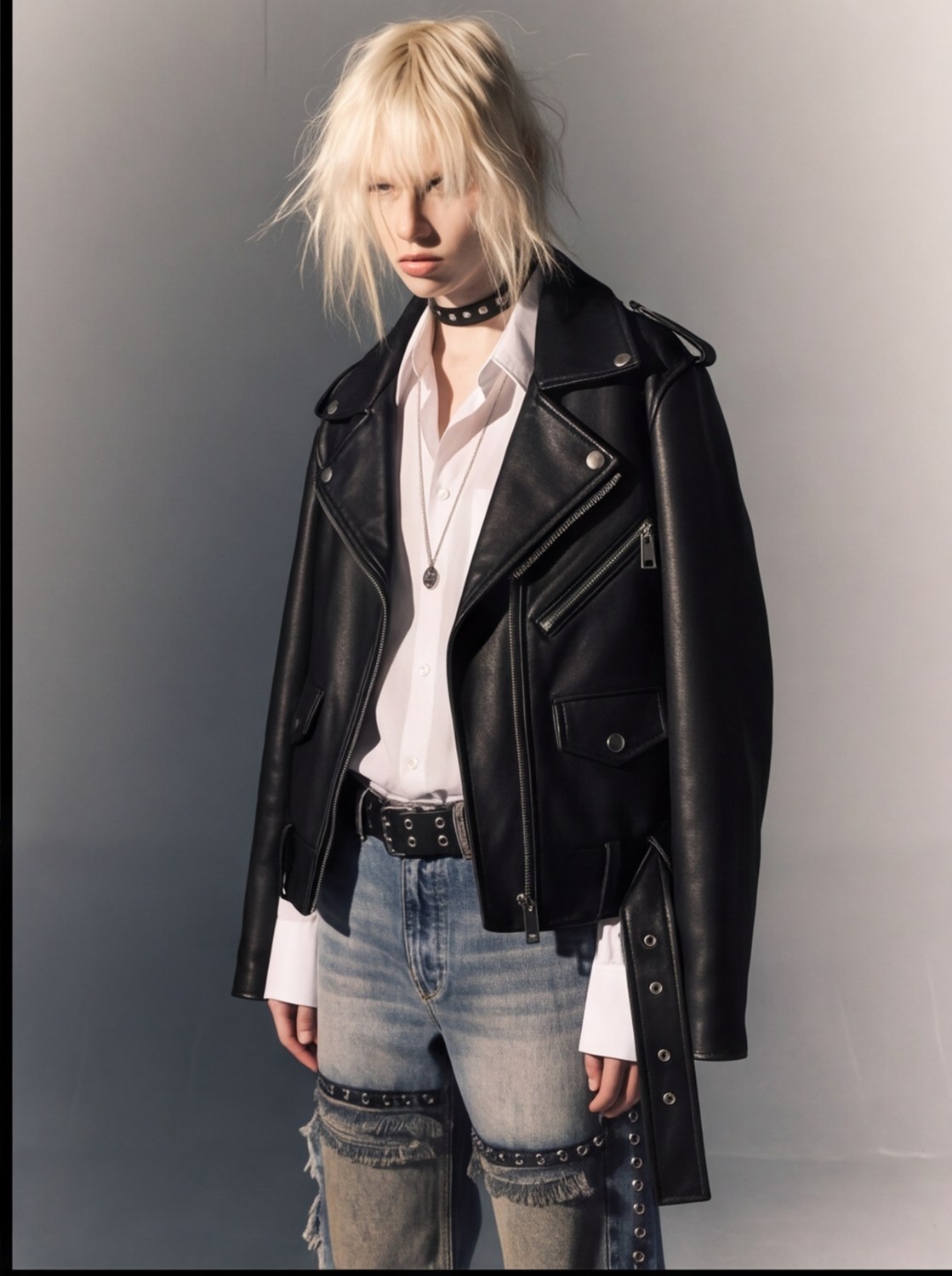 Studded Choker Shirt Set angle 6